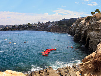 Kayakers at La Jolla Cove, California